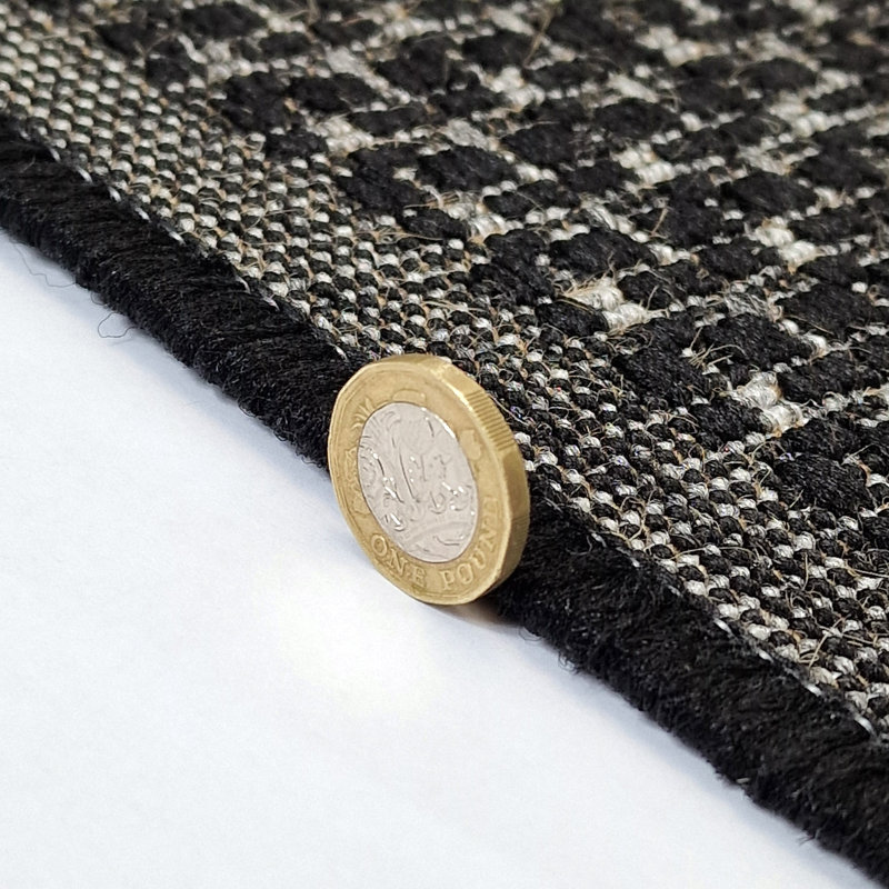 Non Slip Plain Solid Rug Flat Weave Kitchen Living Room Carpet, Black, Rectangle 120 x 160 cm