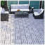 Motif de carreaux de terrasse en bois d'acacia imbriqué pour plancher extérieur, imperméable et facile à installer, 30 pièces 12 x 12 pouces-114649968