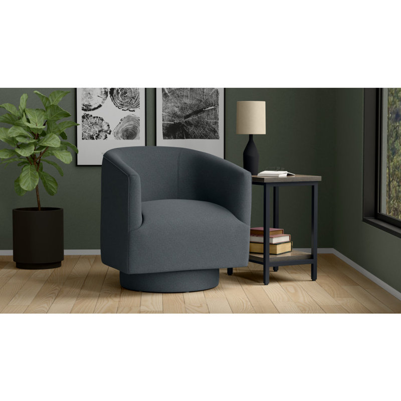 Fauteuil pivotant de 29 po de largeur LeeRoy, Tissu bleu minuit