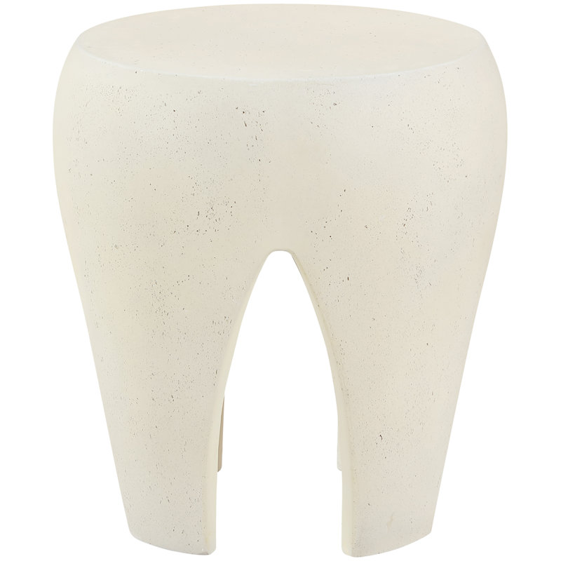 Moxie Concrete And Fibreglass Indoor Outdoor End Table, Cream