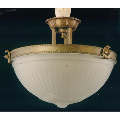 Delorenzo Glass Semi Flush Mount