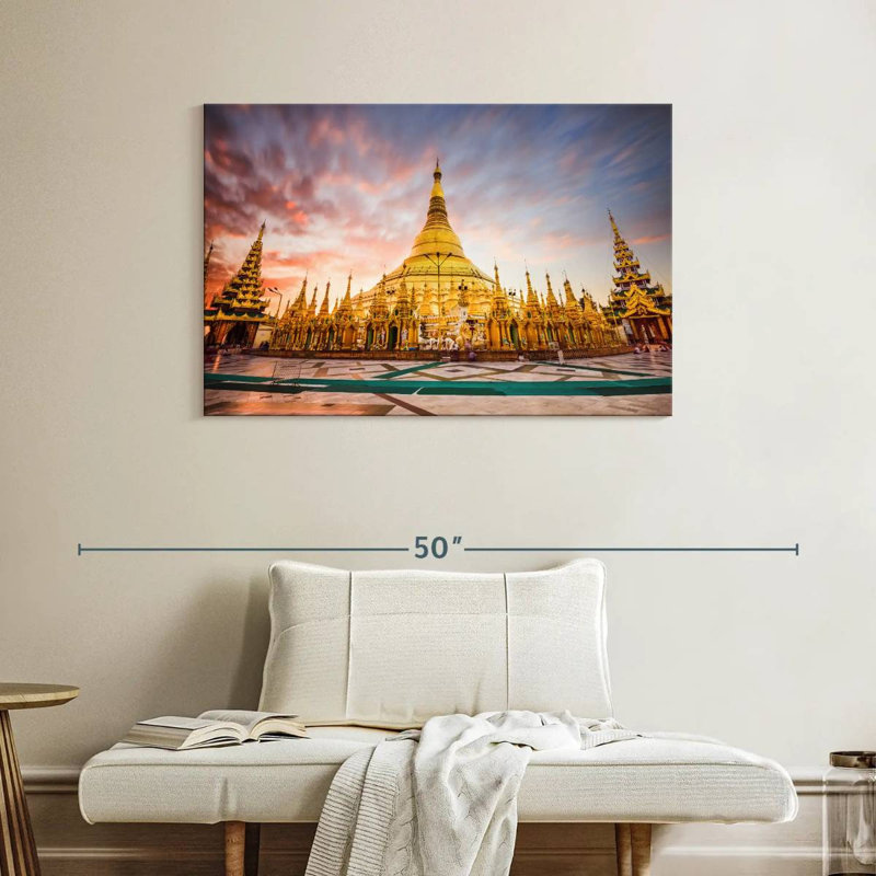 Shwedagon Pagoda Myanmar, 26" H x 39" W