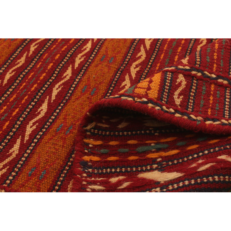 Tapis décoratif en laine noué à la main de conception unique noué à la main new age kashkoli rouge/orange 3 pi 3 po x 4 pi 10 po new age kashkoli