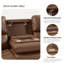 Canapé d'angle modulaire en cuir 6 places avec fonction électrique, fauteuil multifonctionnel sans accoudoirs et console.-1763326843
