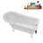 58" Streamlin Clawfoot Tub,Tray,Drain, Clawfeet-101628931-102219861