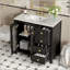 Meuble-lavabo de 36 pouces avec deux portes à fermeture douce, des tablettes réglables et trois tiroirs-1906609449