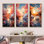 Graceful Mirage Swans - Swans Canvas Wall Art Set Of 3