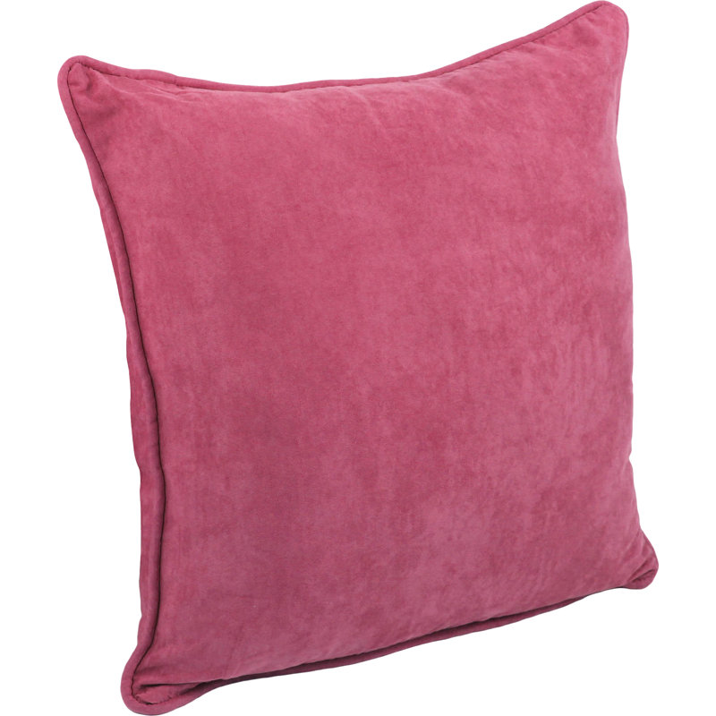 Jacquard Square Microsuede Pillow Cover & Insert, Bery Berry