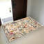 Tapis lavable 5 x 7 pour le salon, grand tapis à imprimé floral, tapis de table de salle à manger antidérapant, tapis de jardin pour dortoir d'entrée (beige, 5 pi x 7 pi)-1602097145