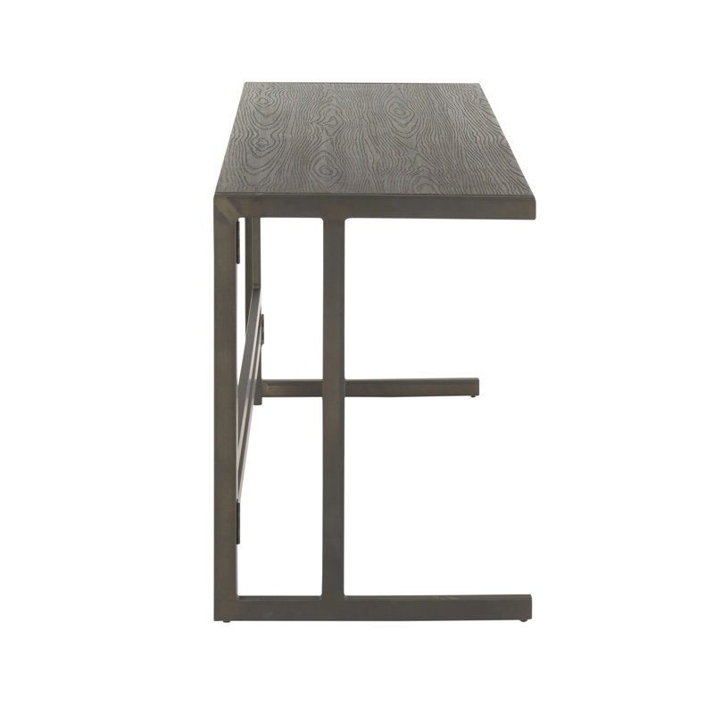 Montreal Metal Base Writing Desk, Antique/Espresso