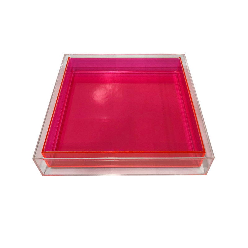 Fedelina Plastic / Acrylic Tray, Hot Pink