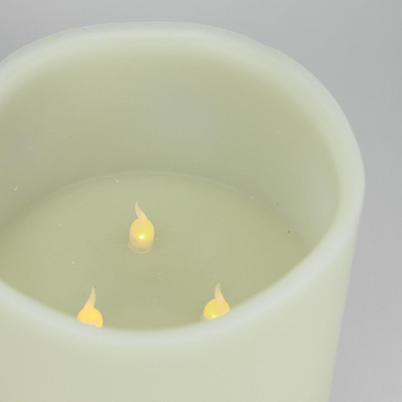 Bougie sans flamme et sans parfum, H 12 po x l 6 po x P 6 po, Crème