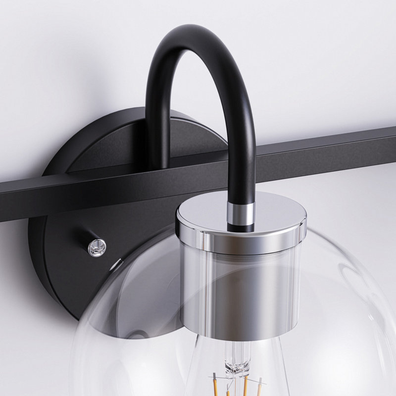 Meuble-lavabo moderne 3 lumières noir Choi Sleek