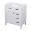 Meuble-lavabo de 30 po sans lavabo, base d'armoire seulement, armoire de salle de bain avec tiroirs, cadre solide et panneau de fibres à densité moyenne, blanc, buffet