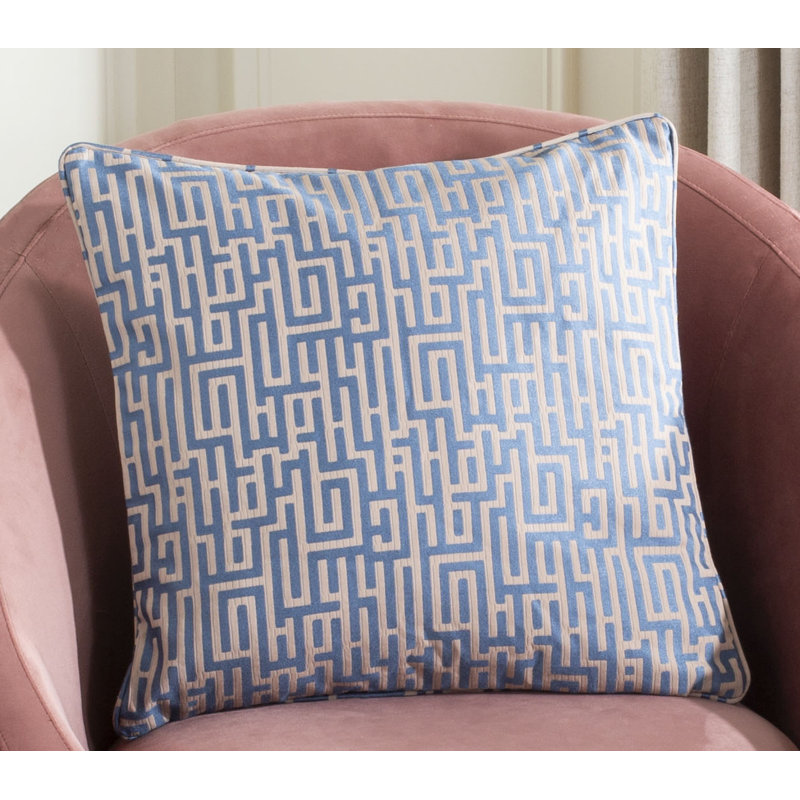 Basma Geometric Cotton Reversible Throw Pillow
