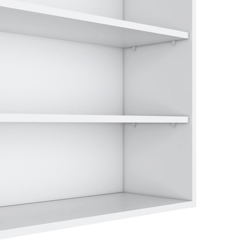 Modern White Wall Cabinet For Kitchen Essentials Storage - 30"X36"X12", Particle Board, Scratch- Finish, Holds Spices, Bowls, Jars 30" H X 36" W 12" D, Scratch-, Accommodates