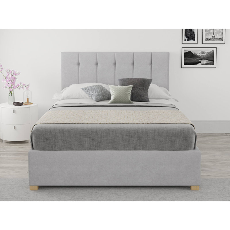 Hutridge Upholstered Ottoman Storage Bed, Single (3'), Silver
