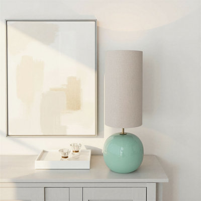 Metal Table Lamp with Fabric Shade