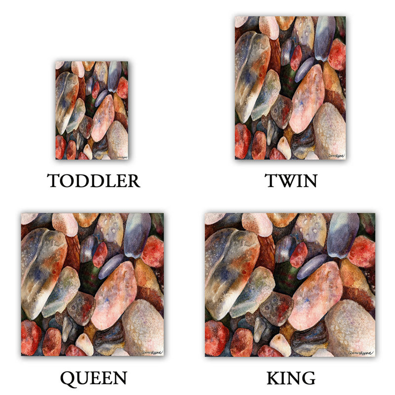 Ensemble de housse de couette river rocks, 1 housse de couette grand + 2 taies standards