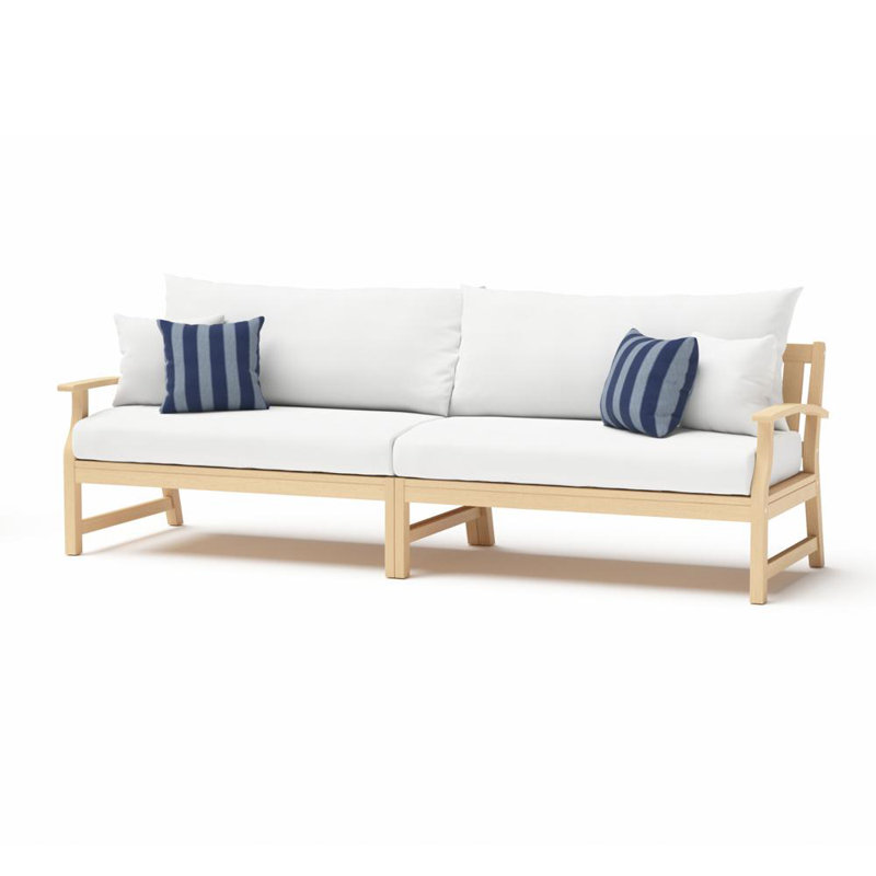 Paulet 6 Piece Sectional Seating Group With Sunbrella Cushion Covers, Centered Ink Stripe Sunbrella®
