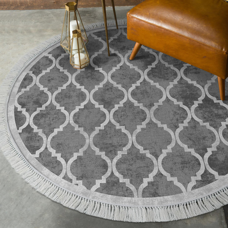 Non-Slip Grey Carpet (5.9 x 5.9 ft), 100% Polyester, 0.1 in Sponge Height, 0.2 in Base Height, Total Height: 0.3 in | 900 g/m² | Machine Washable, Durable, Stylish for Living Room & Bedroom Decor