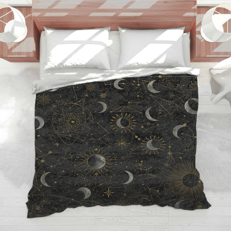 Édredon Celestial Sun Moon Constellations, Lit simple