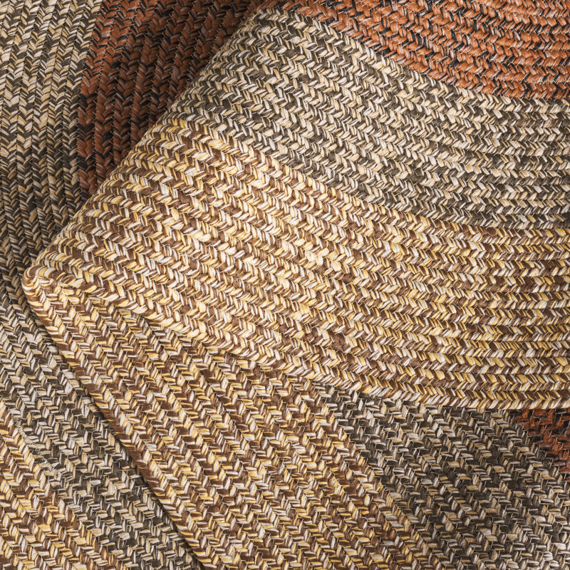 Welling Woven Performance Machine Washable Performance Chevron Indoor/Outdoor Area Rug, Oval 5' x 8'