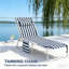 Chaise longue pliante, chaise de bronzage d'extérieur avec table d'appoint, chaise longue de plage réglable à 5 niveaux avec appui-tête, poche latérale pour patio, cour, plage, bord de piscine-1909008570