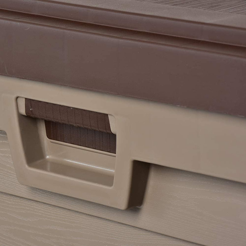 Samuel Alexander 141cm W 440L Plastic Lockable Storage Bench with Wheels in Brown