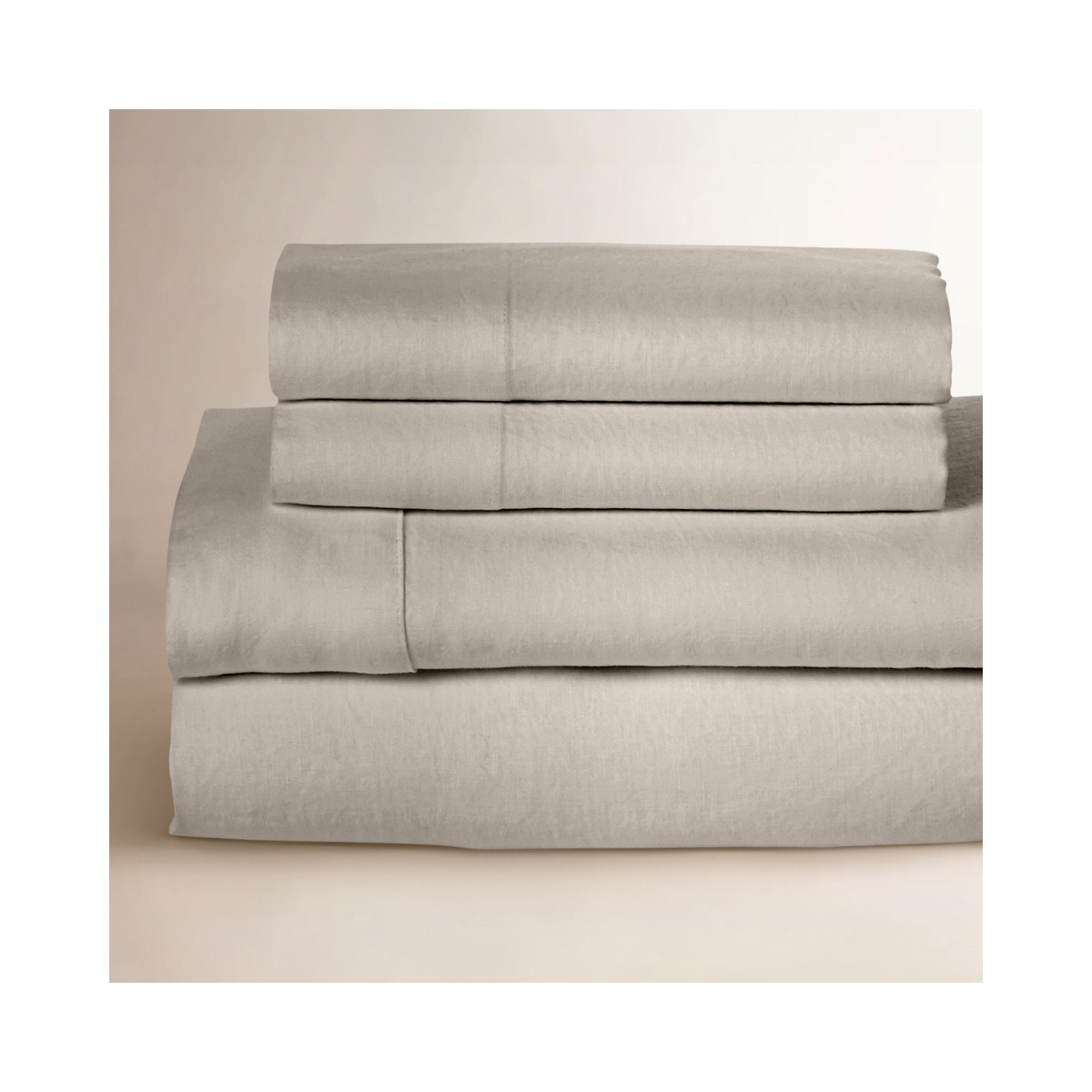 Frazier 100% Linen Machine Woven Sheet Set, California King Sheet Set with 2 Pillowcases, Stone