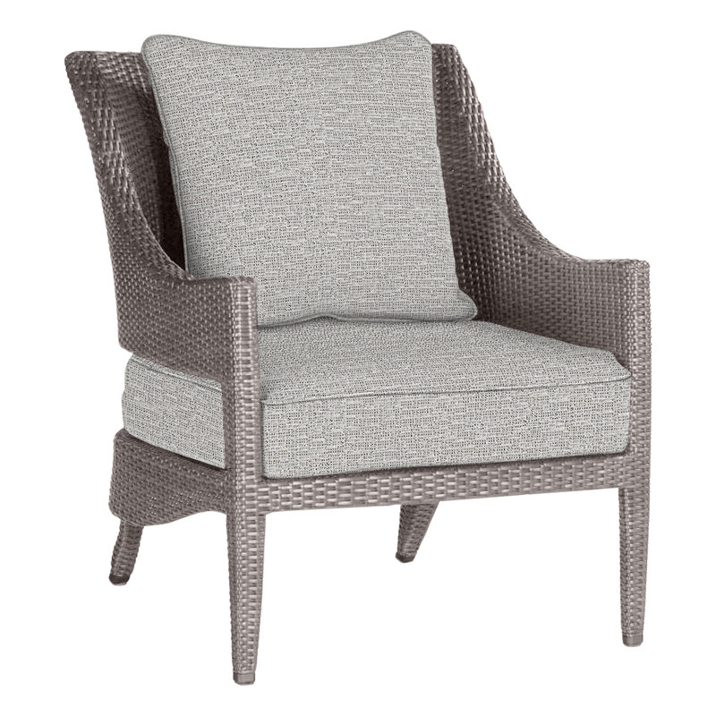 Athena Patio Lounge Chair with Cushions, Oyster, Tweed Toffee, Welt