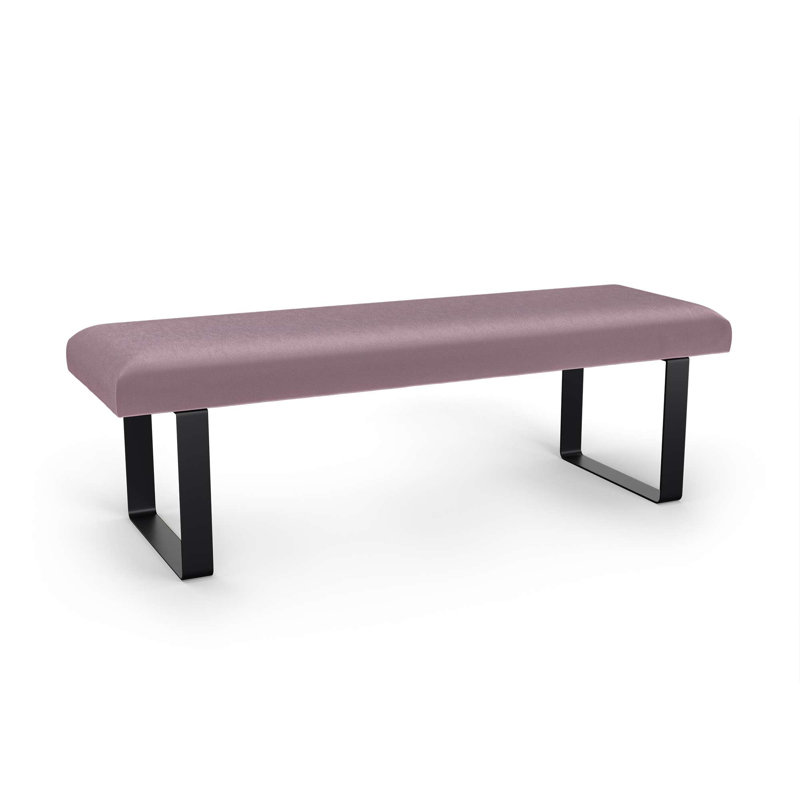 Naquaria Upholstered Bench, Soft Pink/Black
