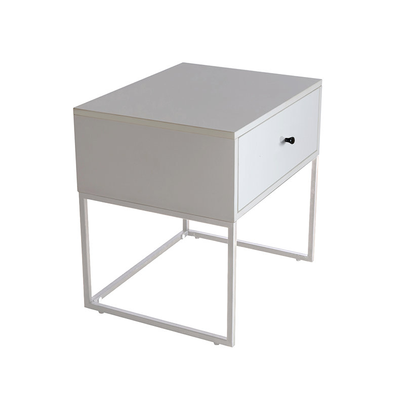 Muir 50.2cm W Manufactured Wood Bedside Table, White