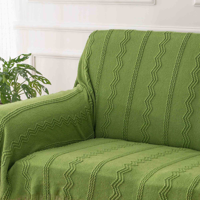 Jeté de lit décoratif de style bohème pour le salon de 50 po x 60 po, Vert