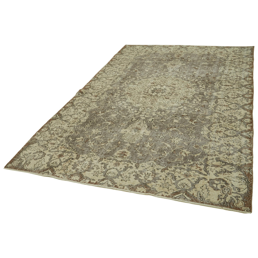 Vintage Beige Vintage Wool Handmade Area Rug