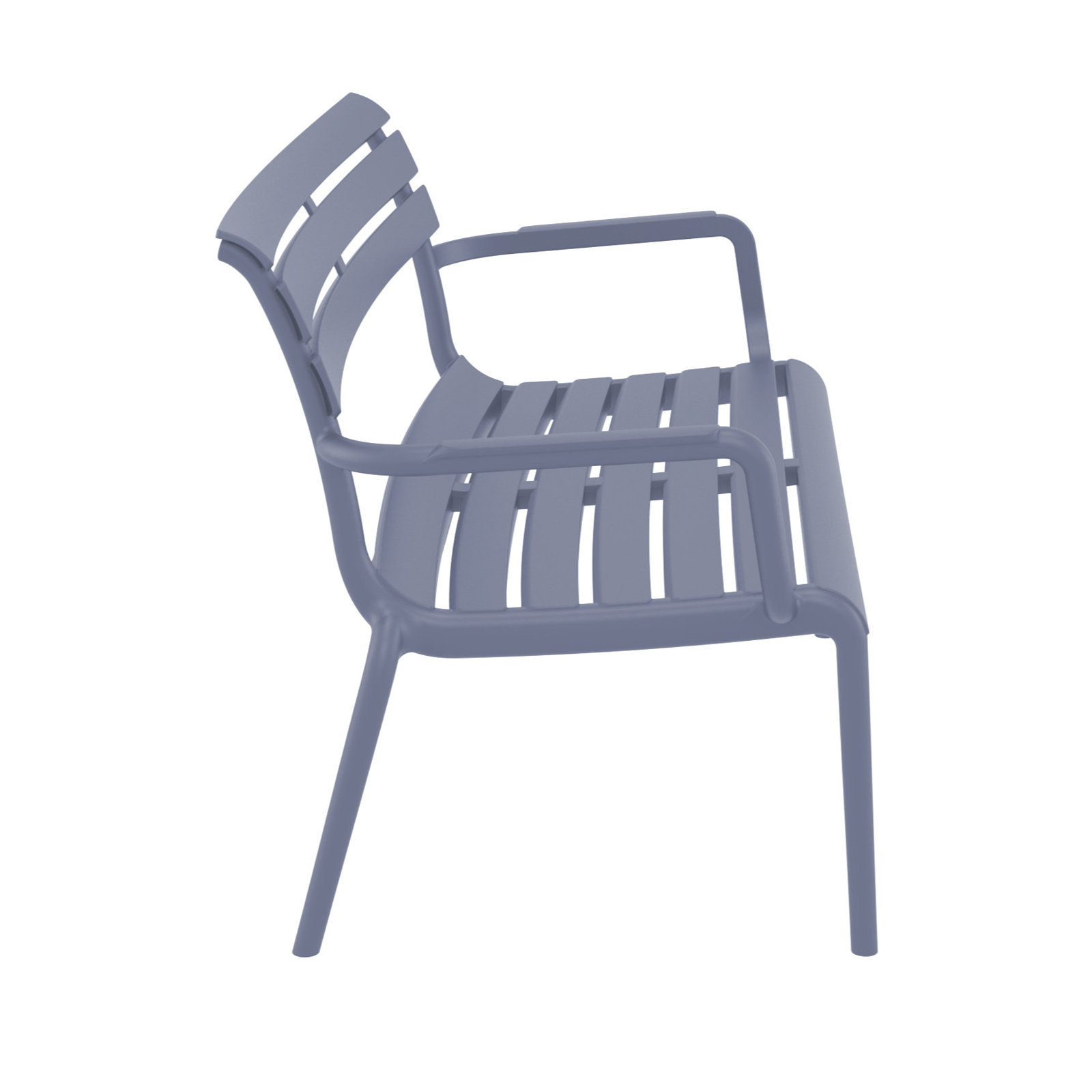 Ruta Paris 46'' Outdoor Bench, Dark Gray
