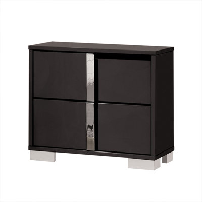 Contemporary Nightstand With 2 Drawers