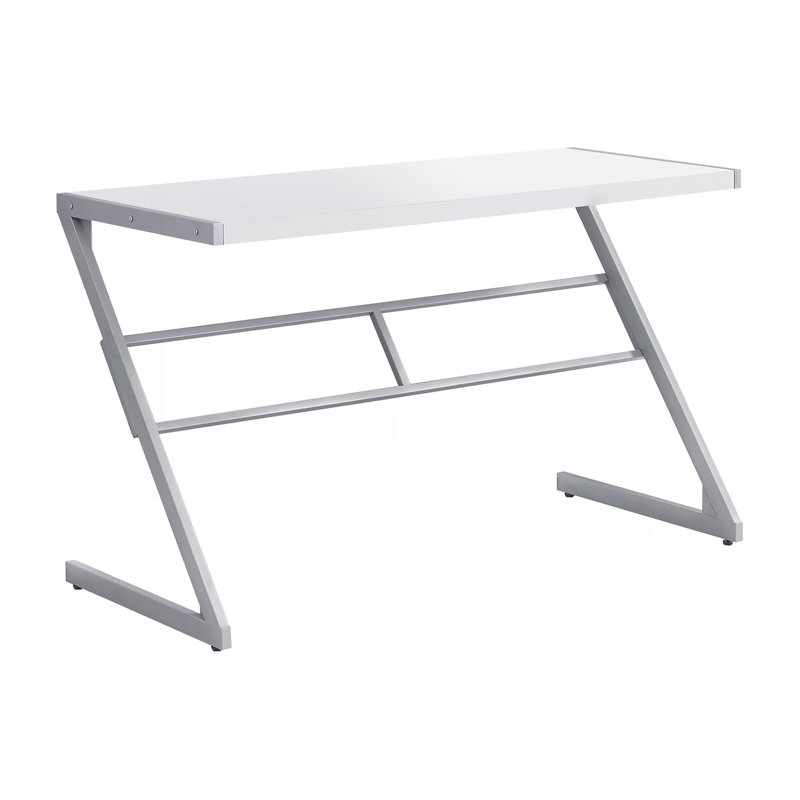 Computer Desk, Home Office, Laptop, 48"L, Work, Laminate,  Metal, Contemporary, Gray, White