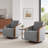 Upholstered Farmhouse Edging Swivel Barrel Chair With Toss Pillows-723334080