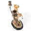 Porcelain Horse With Bronze Candle Holders on Wood Base