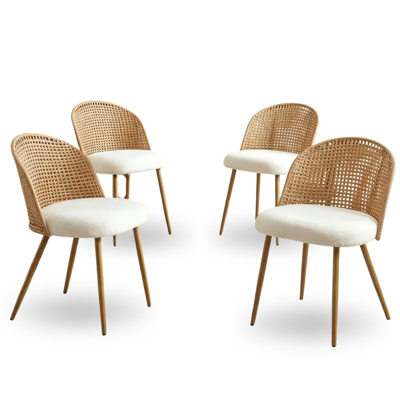 Ensemble de 4 chaises de salle à manger rembourrées Modern Boho, 4