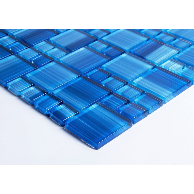 Carreau de mosaïque en verre piscine, Bleu aquatique