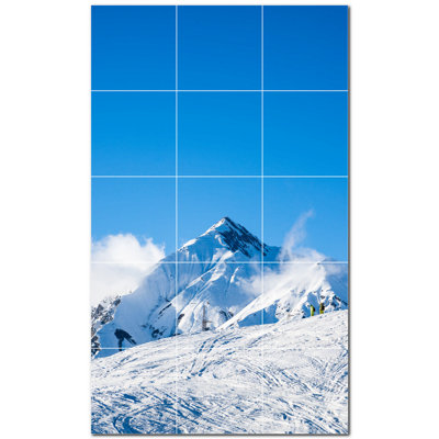 Mountains Photo 8'' x 8'' Satin Ceramic Decorative Mural