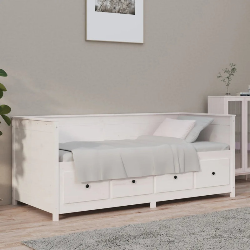 Lit de jour sans matelas vidaXL, 31,5 x 78,7 po, Noir, noir, noir, noir