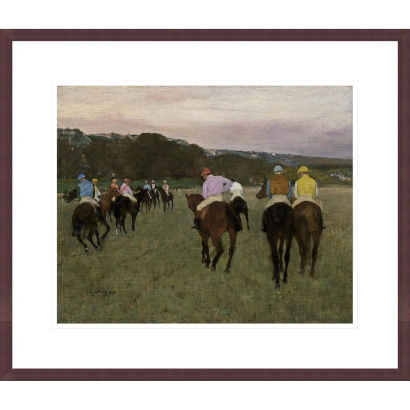 «Racehores at Longchamp» par Edgar Degas, impression giclée encadrée, H 17,75 po x l 20,66 po