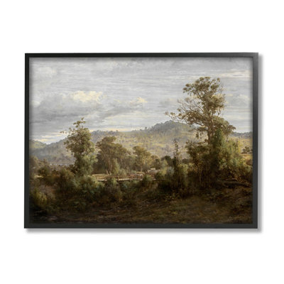 Art de la giclée classique avec vue de la forêt classique avec lettres et lignes