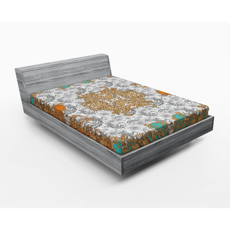 Microfiber Floral Fitted Sheet, Queen Fitted Sheet