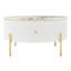 Round Coffee Table With 2 Large Drawers Storage Accent Table