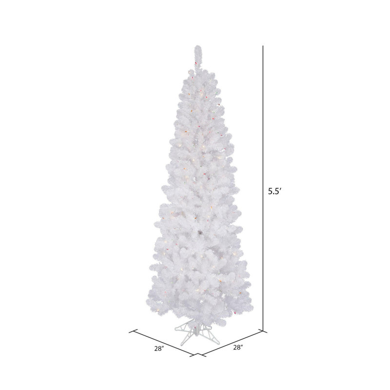 Dilan Sparkle White Spruce Artificial Christmas Tree, 5.5' H, Multi-colored LED