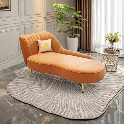 Solid Wood Frame Sofa with Gold-Plated Legs